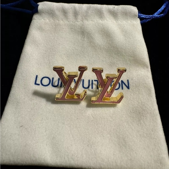 Louis Vuitton Gold and Pink Earrings